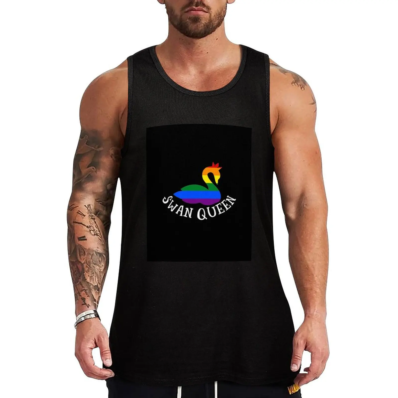 Once Upon a Time - SwanQueen - Pride Flag Tank Top Casual Daily Wear Tank Top Relaxed Fit Soft Shirt