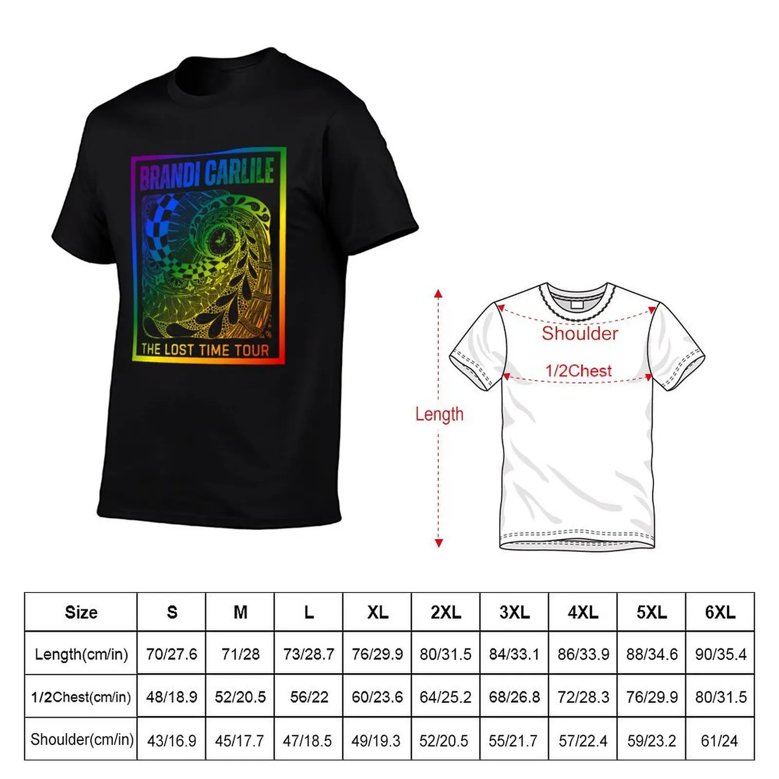 Brandi Carlile, Classic pride flag graphic, rainbow abstract clock graphic and text, LGBTQ+, positive vibes, Music festi T-Shirt