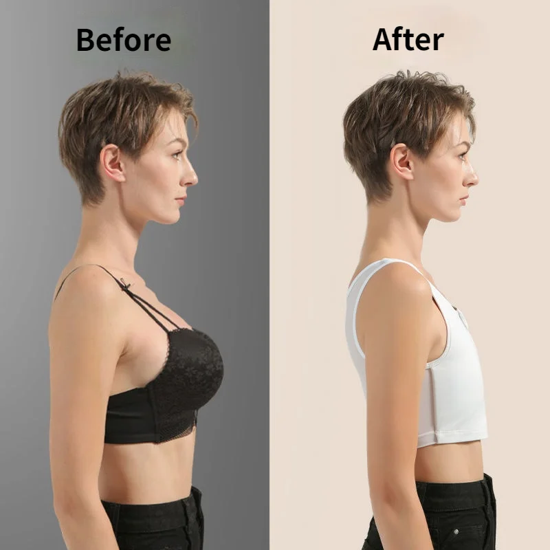 Ruoru Strengthen Bandage Reinforced Short Corset Tomboy Lesbian Tank Tops Chest Shaper Breast Binder Trans Vest Shirt Underwear