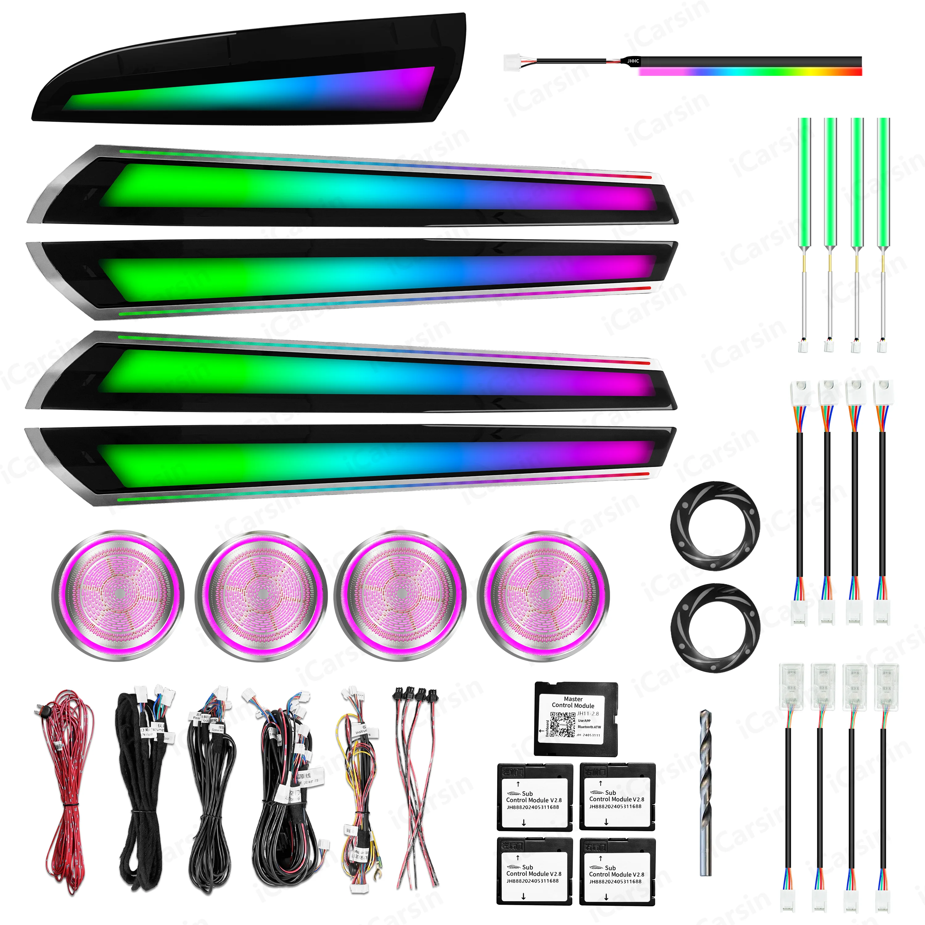 Upgrade 256-color symphony interior ambient lighting for X3 X4 F25 F26 2012-2017 ventilation strip accessories