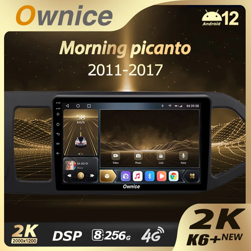 Ownice K6+ 2K 13.3 8+256 for Kia Morning 2 Picanto 2011 - 2017 Car Radio Video Navigation Stereo GPS Android14 No 2din 2 Din DVD