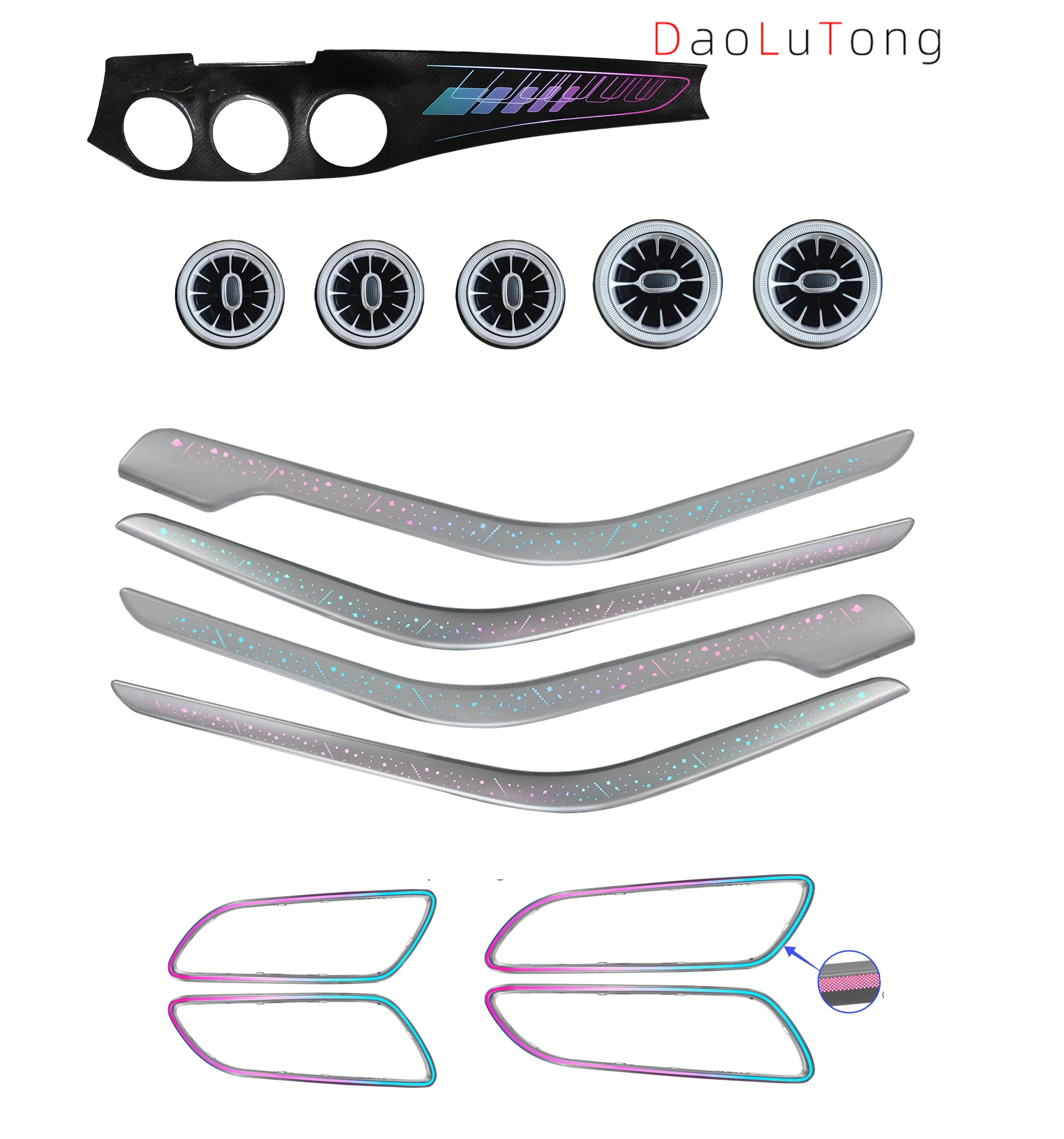 Auto Interior LED Atmosphere Light 256 Color Starlight Panel For Mercedes Benz GLA W156 CLA W117 2013-2019 Air Vent LED
