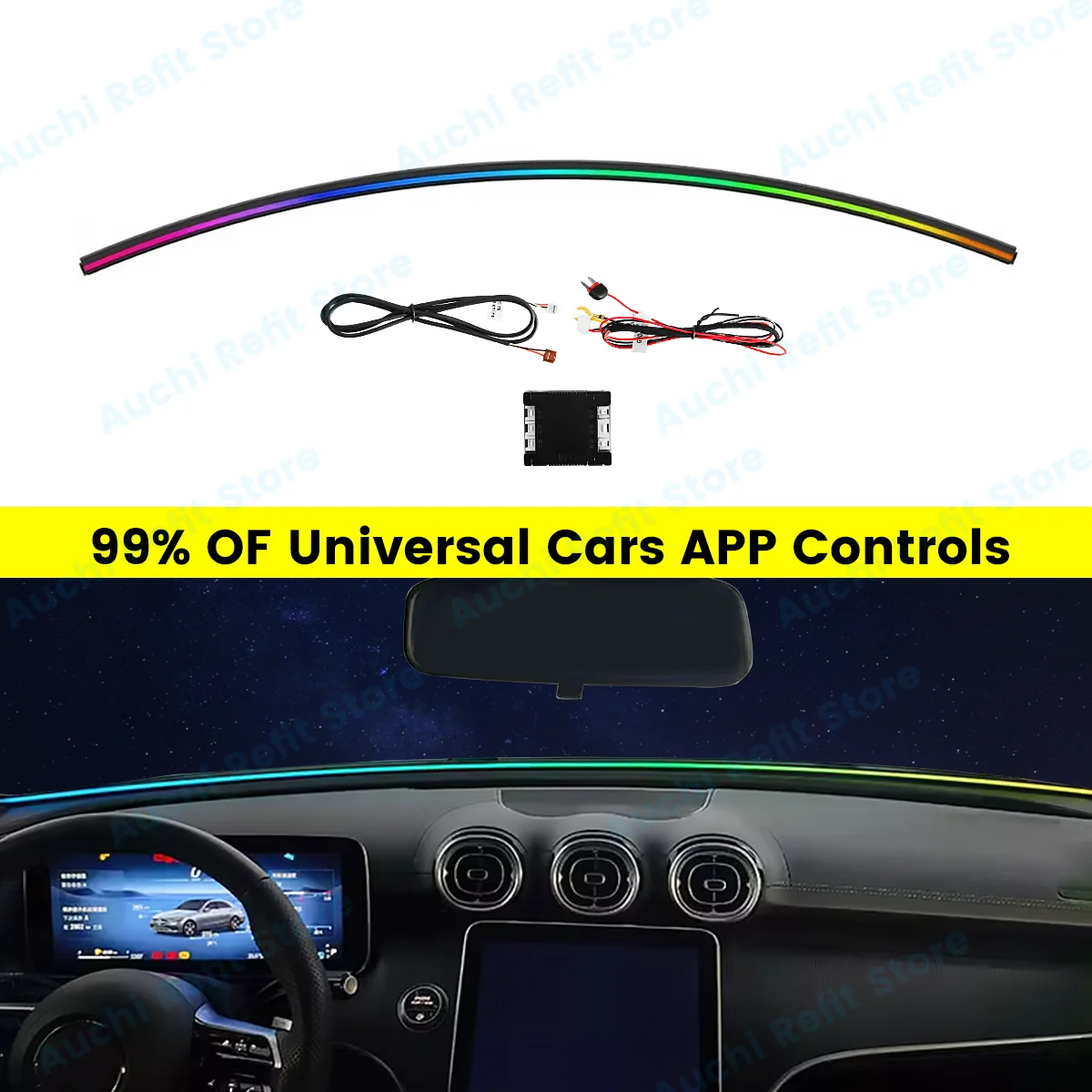 256 Color Car Instrument Symphony Ambient light For Mercedes Benz BMW Audi Tesla Toyota Honda Auto LED Universal Decoration Lamp