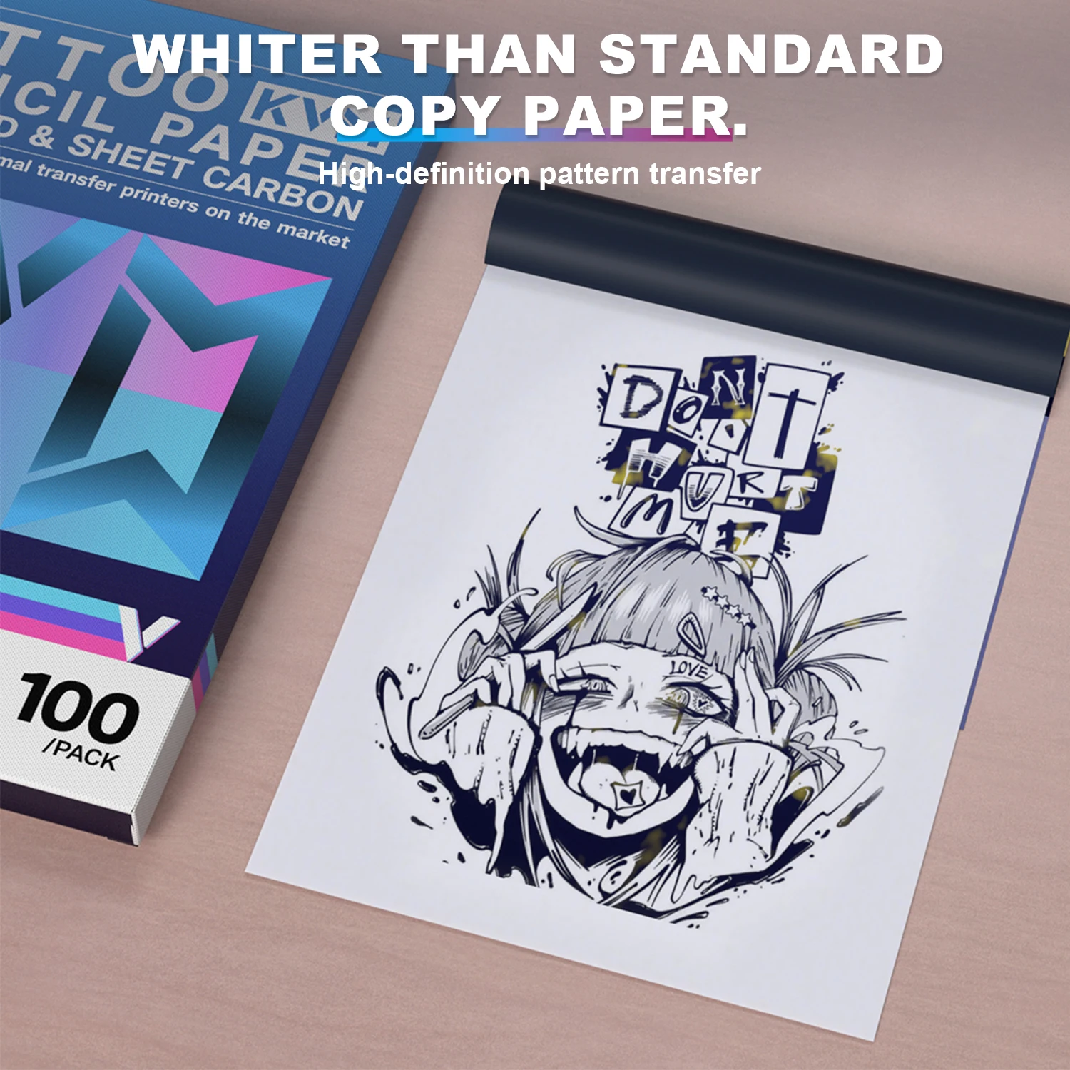 KVM 100 Sheets Tattoo Transfer Paper A4 Thermal Copier Template Paper for Stencil Paper Tattoo Tracing Paper for Tattoo Artist