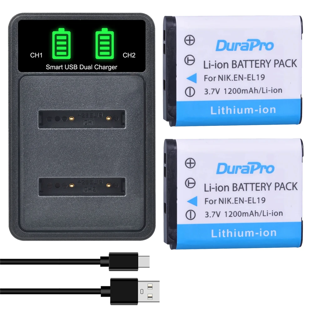 NP-BJ1 NP BJ1 NPBJ1 ENEL19 EN EL19 Battery + Charger for Nikon EN-EL19 Coolpix 3700 S5200 S3100 S2800 S3400 S6600 W100 S2600