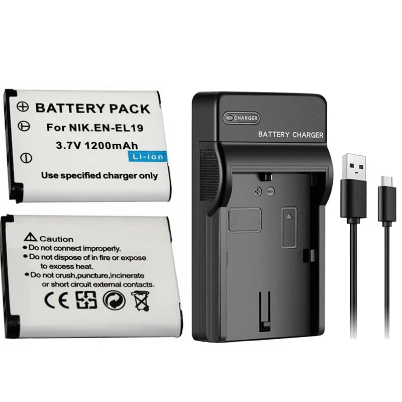 1200mAh EN-EL19 EN EL19 ENEL19 Rechargeable Li-ion Battery For Nikon S2500/S3100/S4100 Camera Battery