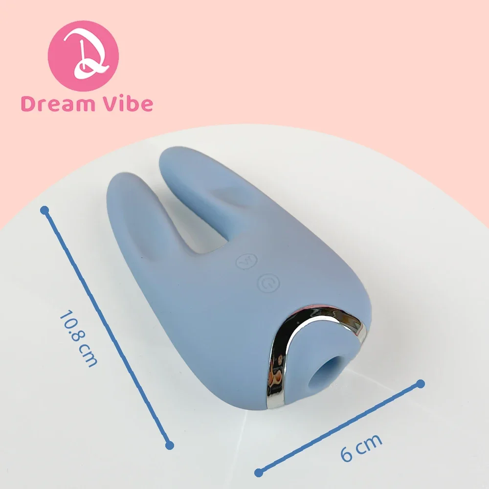 Blue Bunny Vibrator Dual Motors Quiet Suction & Vibration Powerful Clitoral Massager for Women Popular Sex Toy for Girls