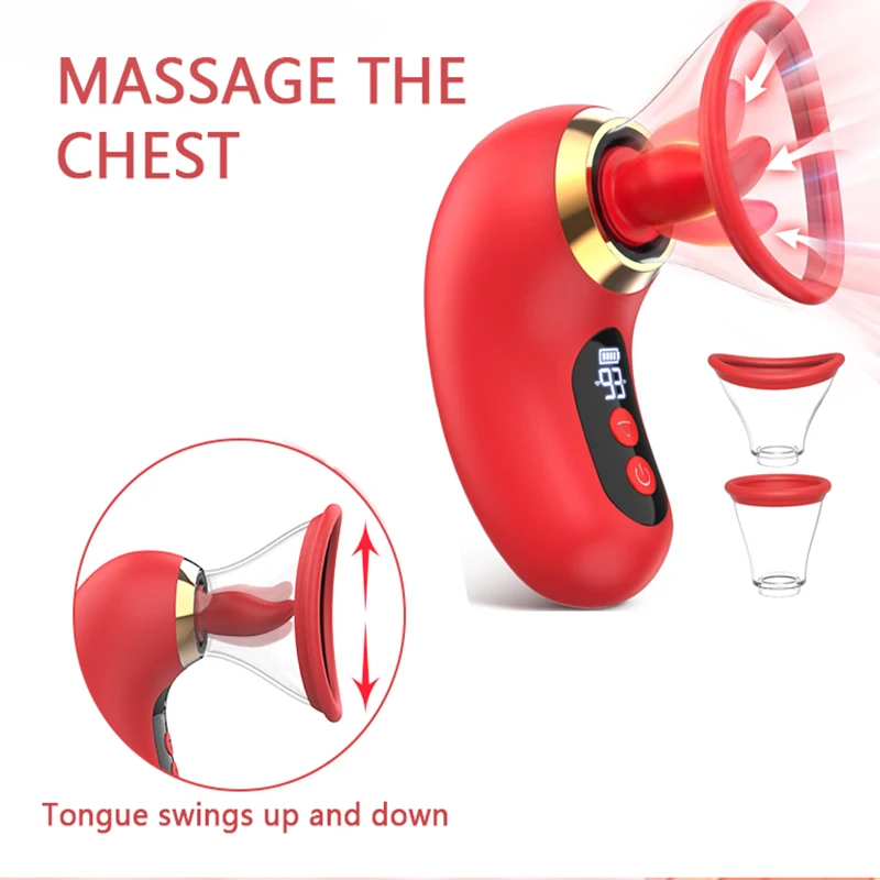 5IN1 Tongue Licking Vibrator with Sucking Vibrating APP Control Clitoris Sucker Nipple Massager Adult Sex Toys for Women Couple