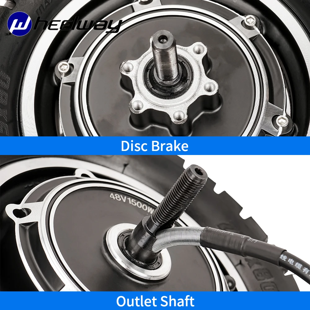 Electric Scooter Motor Folding Scooter Wheel Shared for Dual Drive Motor, 10 inch, 48V, 1000W, 60V, 1200W, 1500W, 50 Km/h