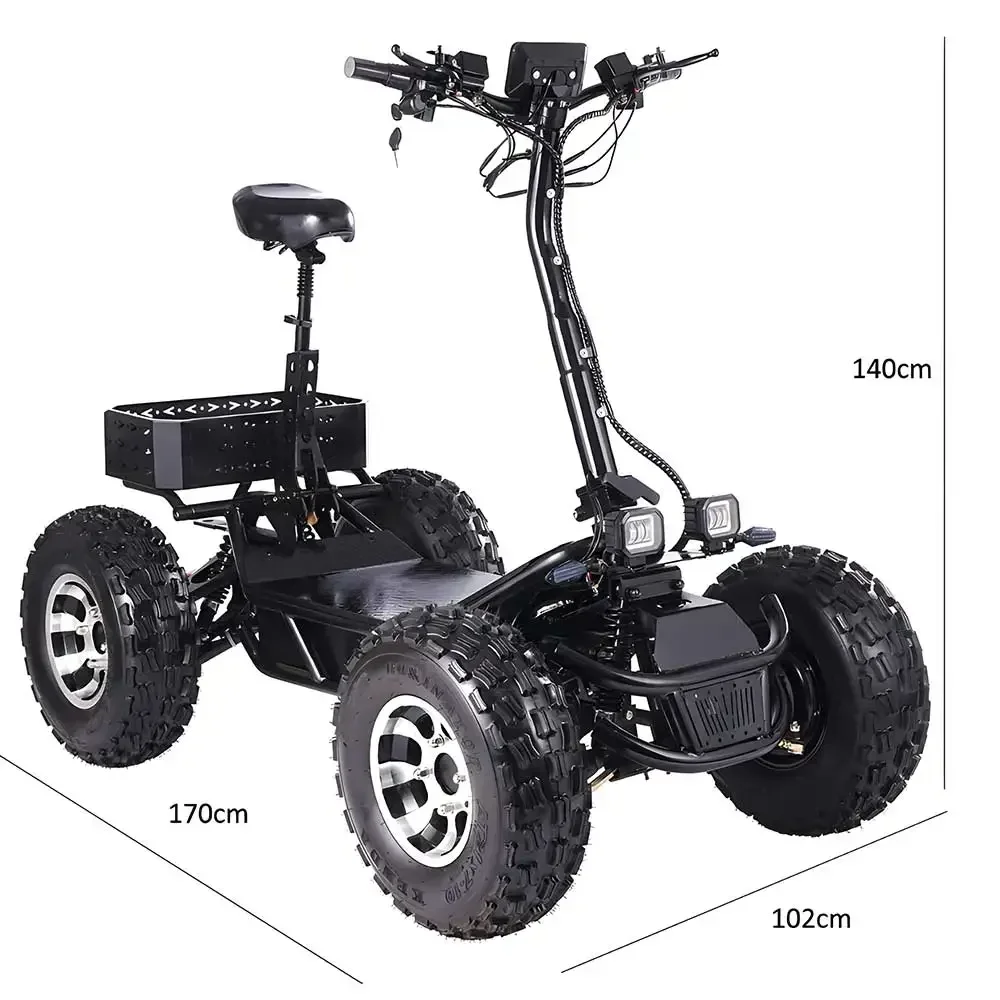 ESWING High Power 10000 Motor 50 M-p-h Folding All Terrain 60v 50ah Domestic Battery 4 Wheel 4x4 Atv Off Road Electric Scooter