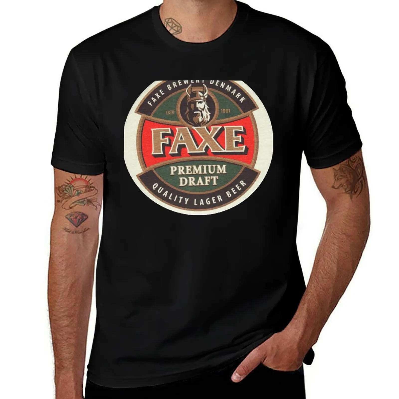 faxe premium beer 2 T-Shirt Simple Casual Short Sleeve Tee