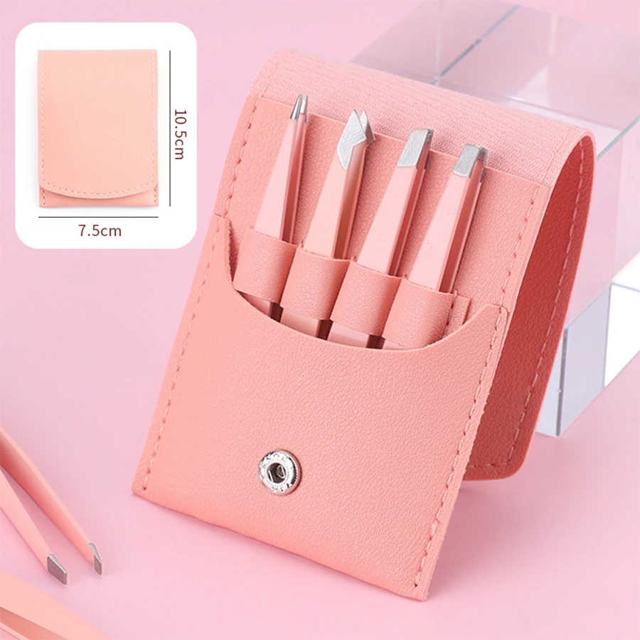 4Pcs Eyebrow Clips Multicolored Tweezers Set for Women Great Precision for Ingrown Hair Splinter Facial Hair Removal Beauty Tool