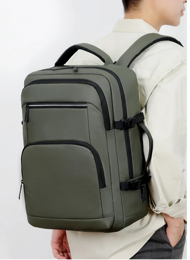 New Fashionable Men's Backpack, Multi-compartment Outdoor Sports Travel Bag, USB Port, Large-capacity Waterproof Computer Bag