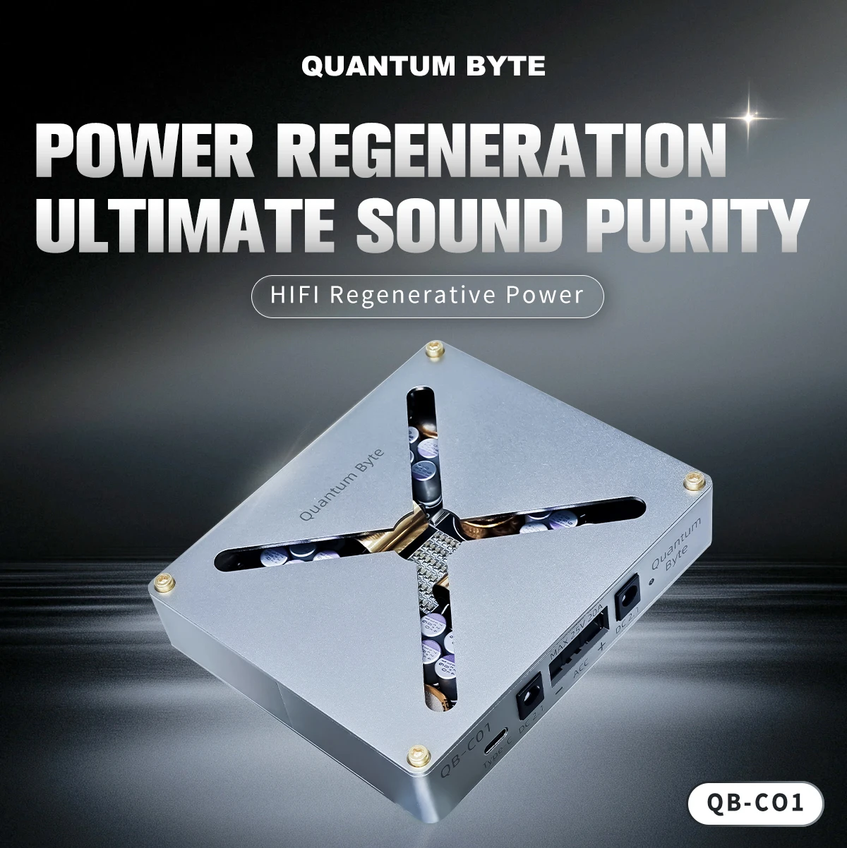 QB-C01 Hi-Fi CNC Regenerative Power Filter for Audio Amplifier DAC Daphile NAS Digital Audio Player Router And Switch