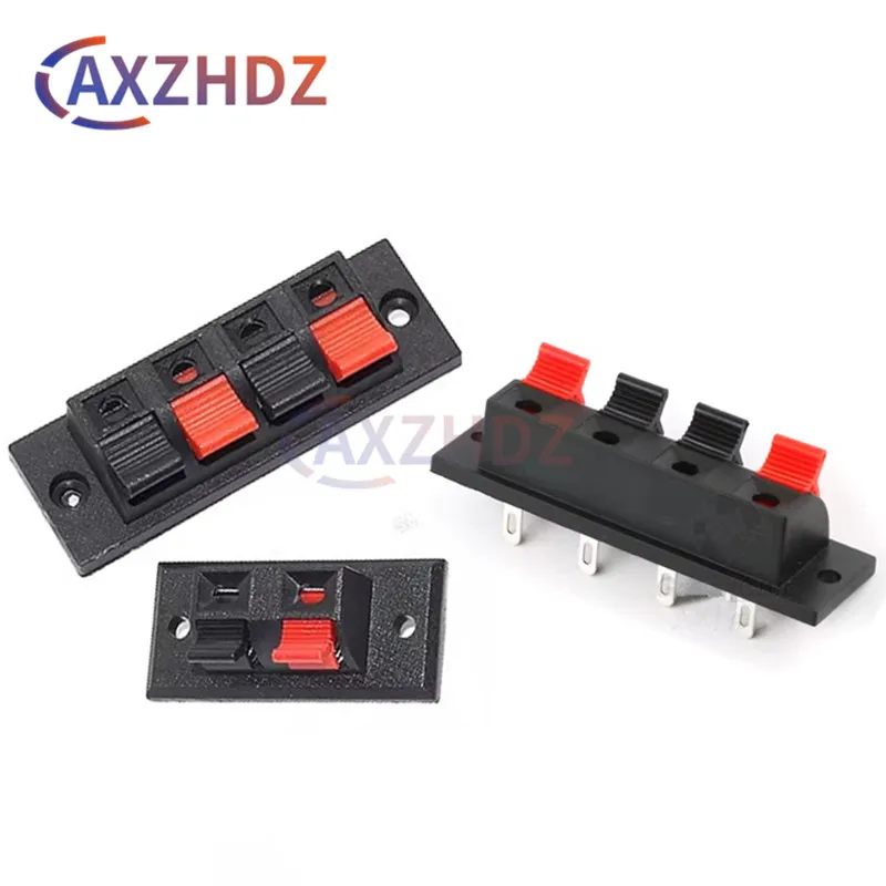 10 PCS Plastic 2/4 Positions Connector Terminal Push In Jack Spring Load Audio Speaker Terminals Breadboard Amplifier Test Clip