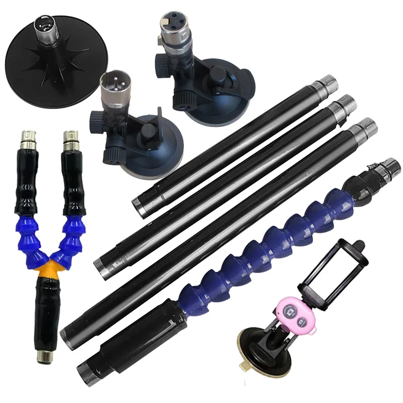 3XLR Sex Machine Attachments Variable Direction Suction Cup 20/25/30cm Extension Rod 3XLR Connector Bluetooth Suction Cup Holder