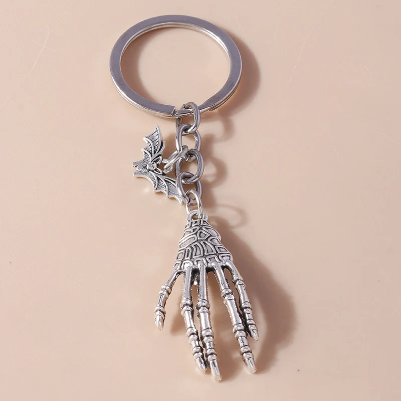 Creative Skull Butterfly Keychain Metal Punk Bat Key Ring Pendants for Car Key Holder Handbag Decor Charms Jewelry Gifts