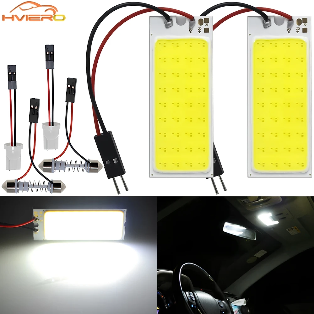 2PCS Car Door Light Parking Bulbs T10 W5W 16/24/36/48SMD Reading Led 12V Auto Interior Dome Festoon Trunk License Plate Lamping