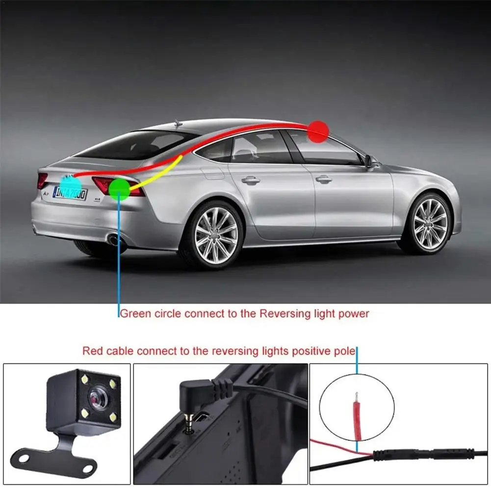 5 Pin HD Car Rear View Camera Reverse 4LED Night Vision Video Camera 170 Degree For Car Parking Camera Car Accessories