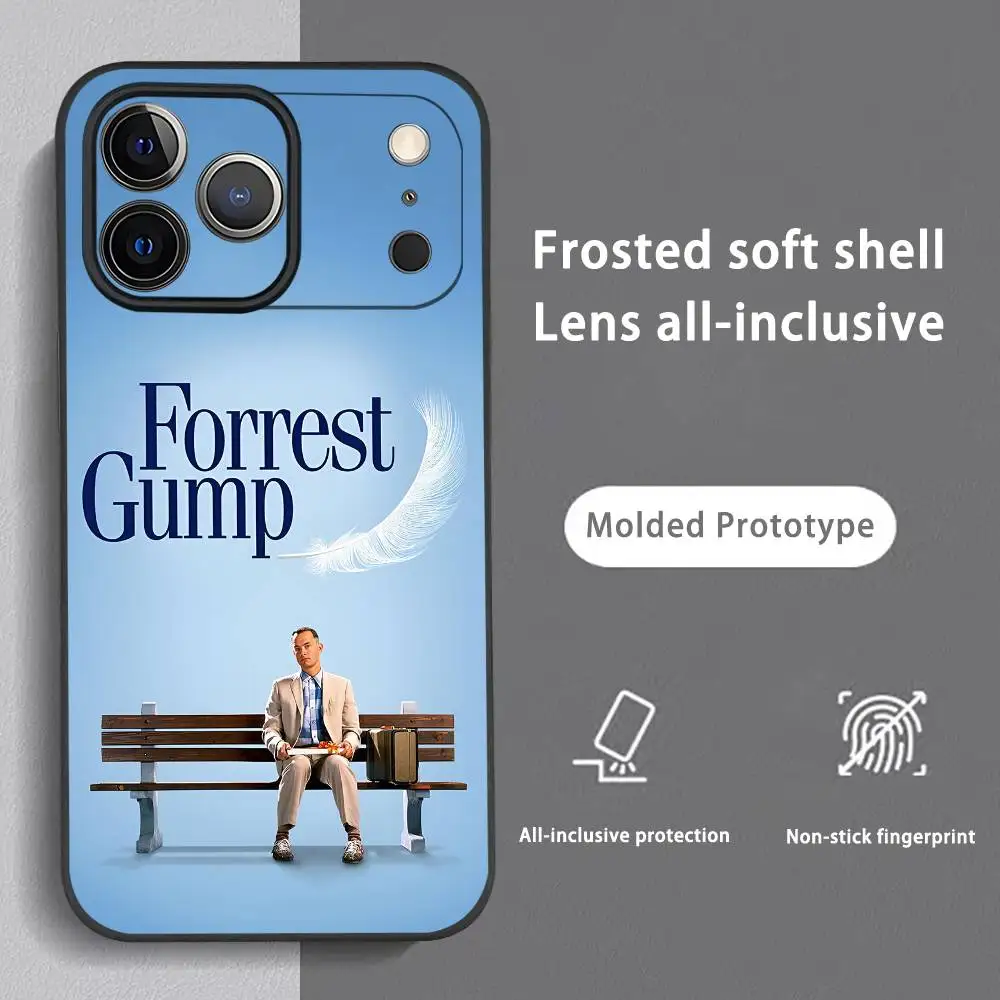Movie F-Forrest Gump Phone Case For iPhone 17 16 15 14 13 Pro Max Plus Mini Black Frosted Soft Shell Funda