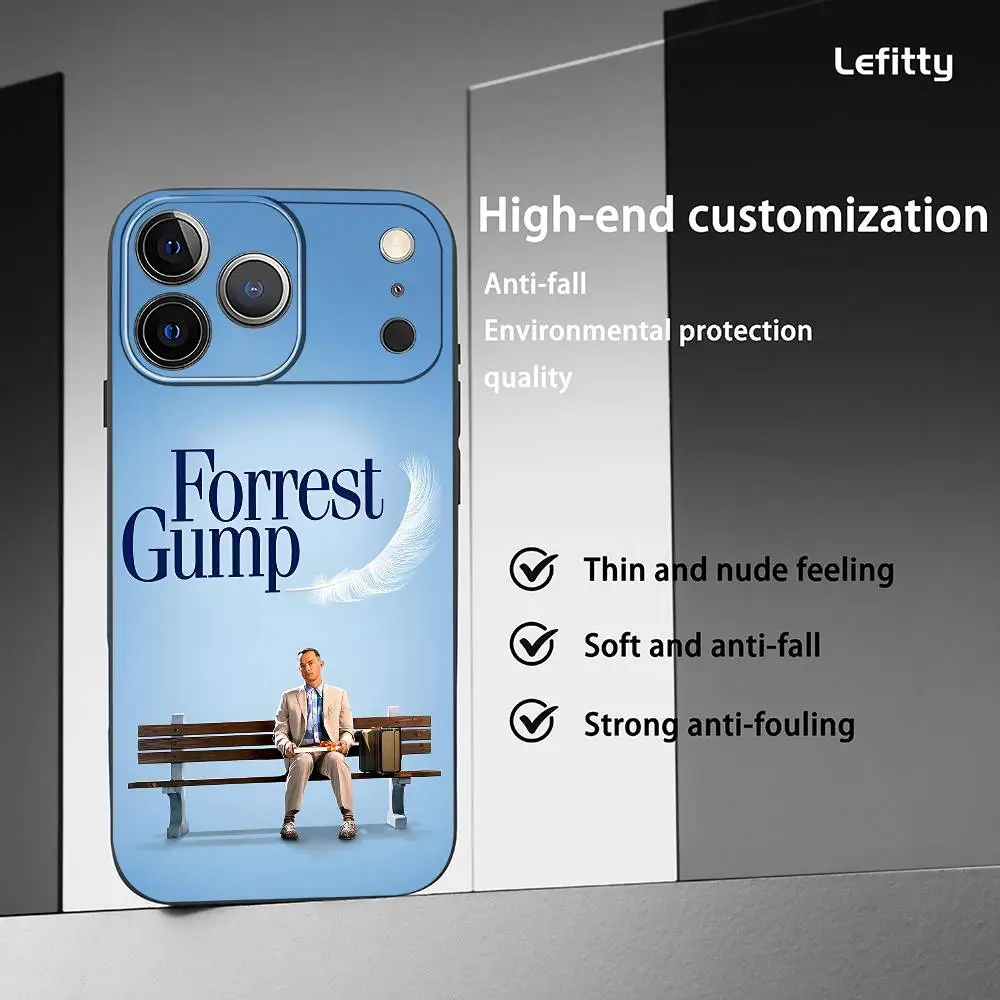 Movie F-Forrest Gump Phone Case For iPhone 17 16 15 14 13 Pro Max Plus Mini Black Frosted Soft Shell Funda