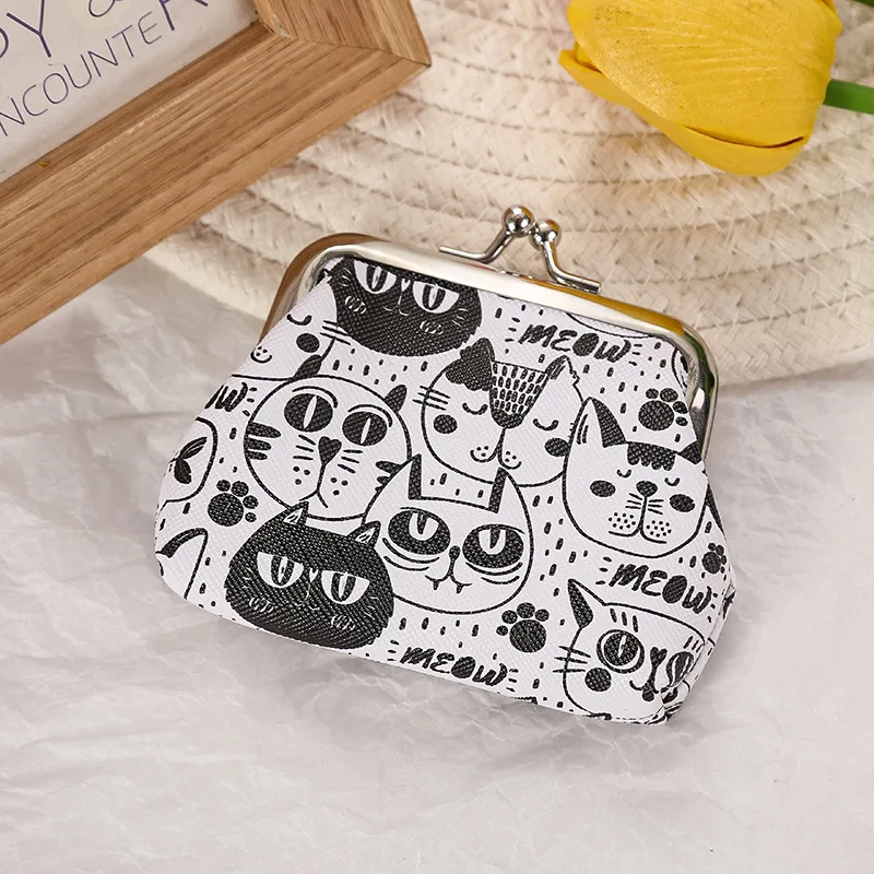 12 PCS Fashion PU Leather Coin Purse Lovely Kitty Woman Small Change Money Bags Holder Wallet Mini Pouch Souvenir