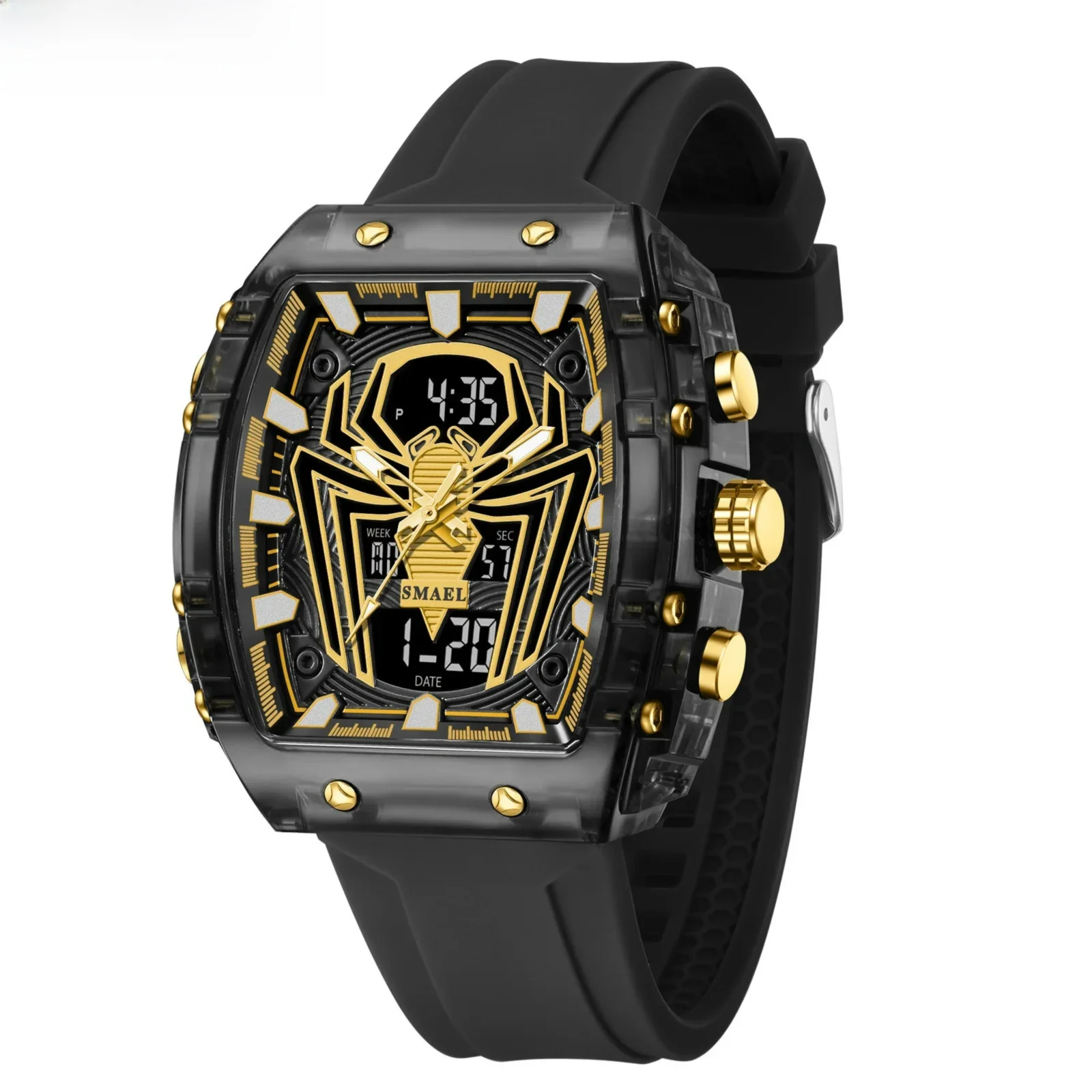 Military Sport Watch Dual Time Men Watches 50m Waterproof Male Clock Shock Resisitant Date Week Display Sport Watches Reloj