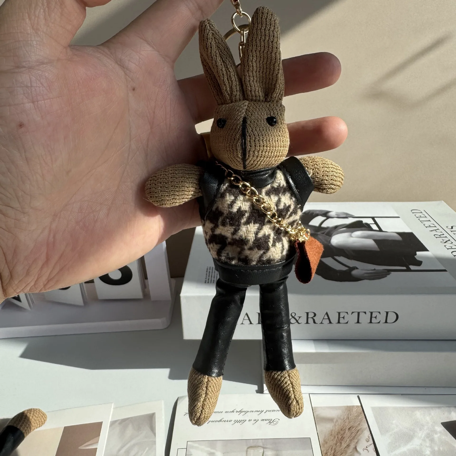 Cute Rabbit Plush Keychain Pendant Full Filling Bunny Doll Exquisite Stuffed Toy for Kids Decorative Gift Animal Theme
