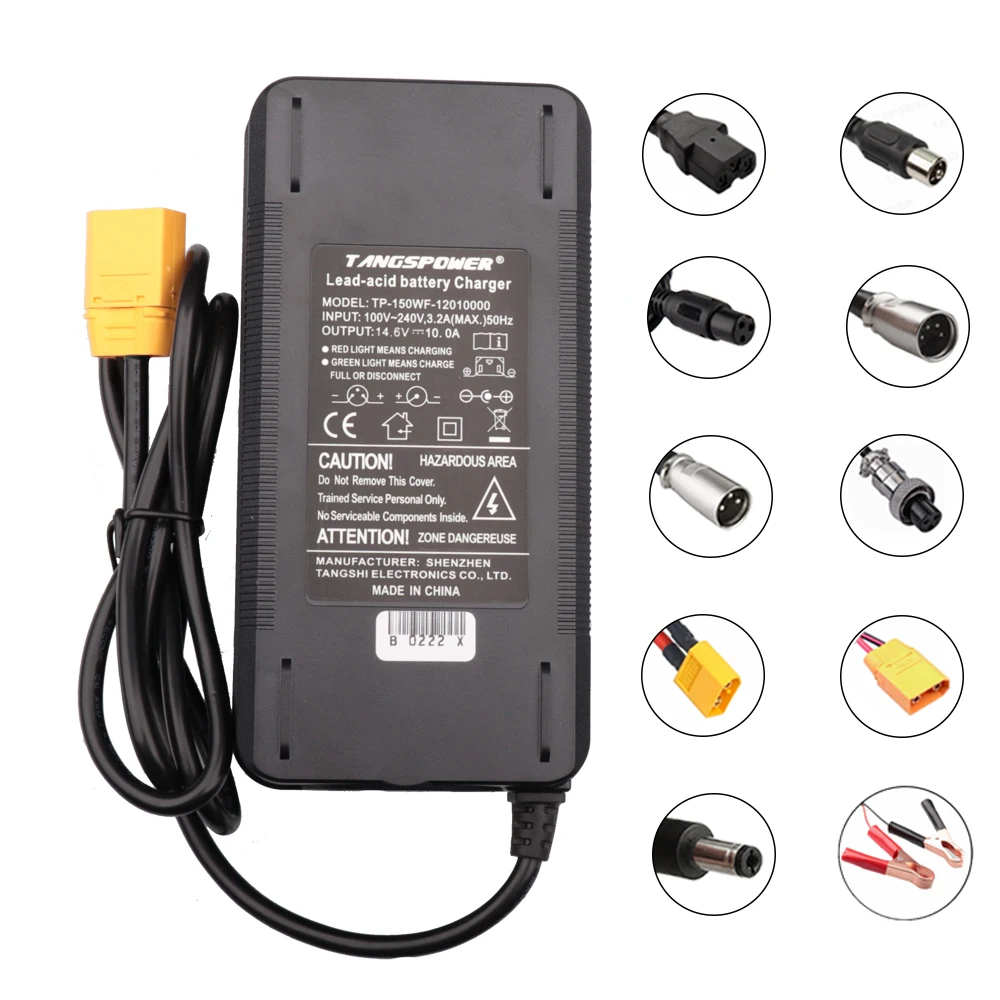 14.6V 10A Lithium iron Phosphate Battery Charger For 12.6V LiFePO4 Battery Pack Fast Charging With Cooling Fan High quality