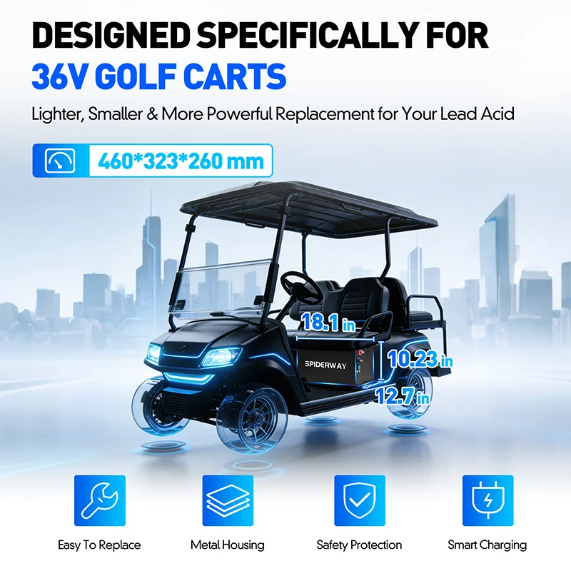 36V(38.4) 105Ah Golf Cart LiFePO4 Lithium Battery With 36V 25A Fast Charger for Golf Cart Sloar Marine Off-Grid