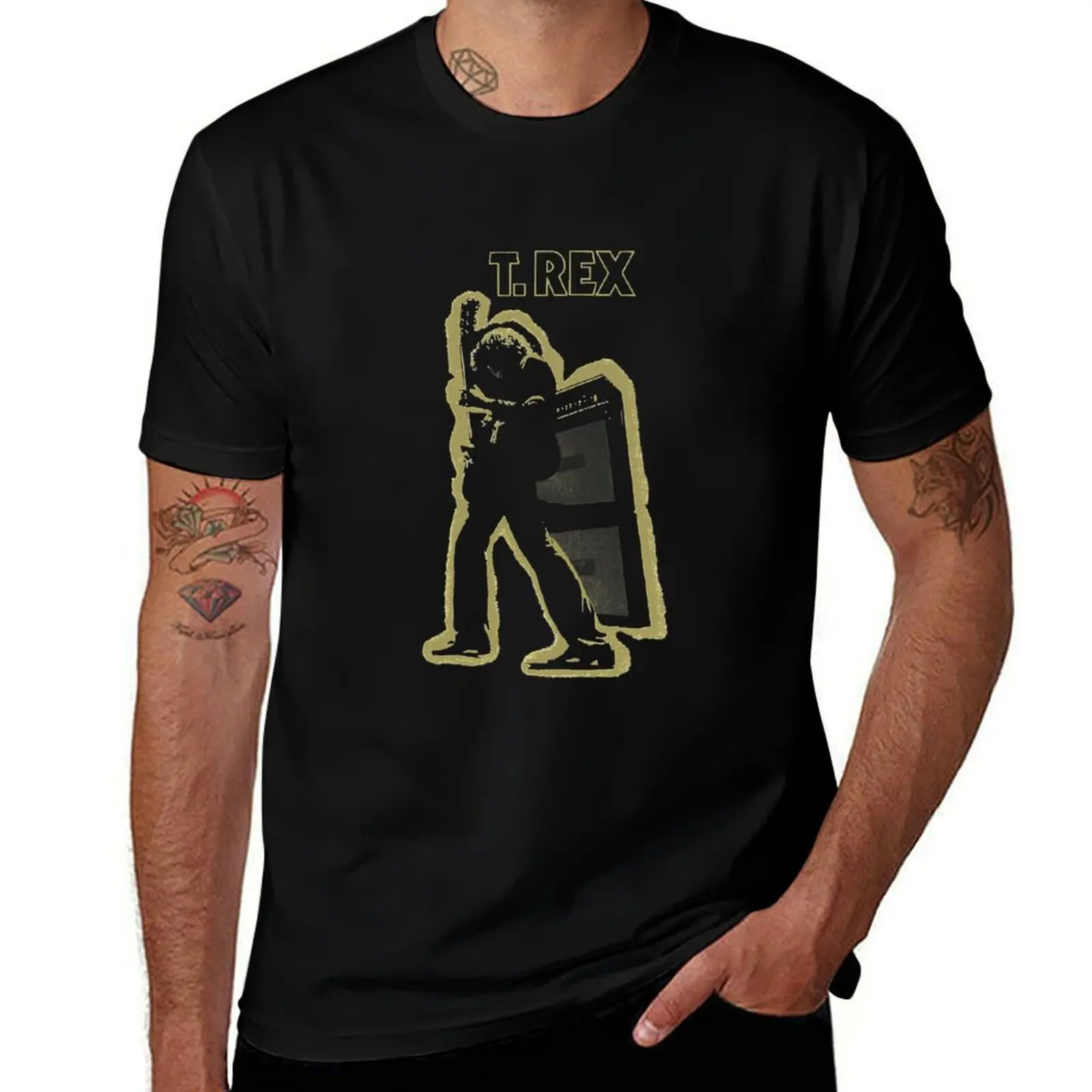 Electric Warrior T. Rex T-Shirt Basic Crew Neck Short Sleeve Top