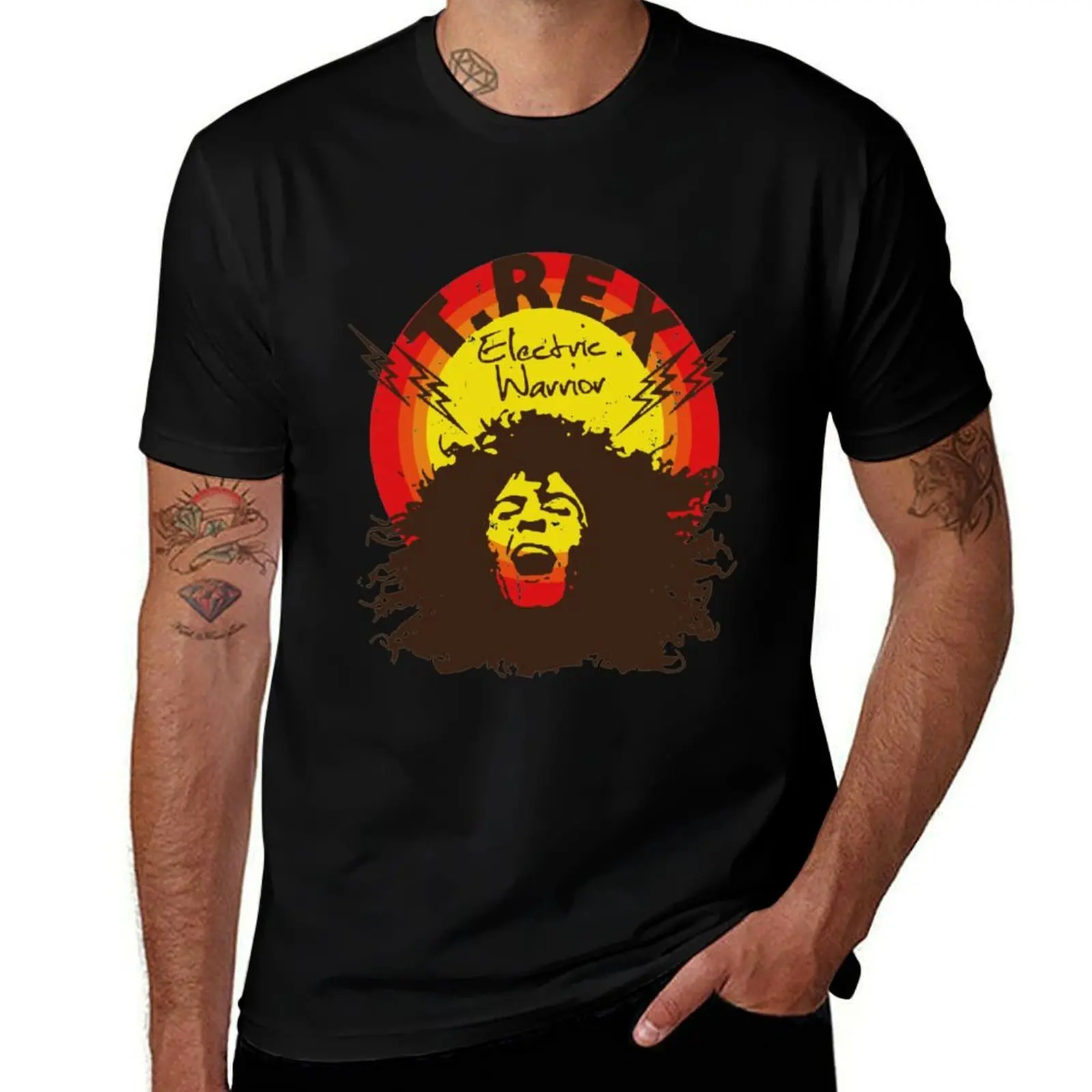 T Rex band Electric Warrior T-Shirt Classic Crew Neck Cotton T-Shirt