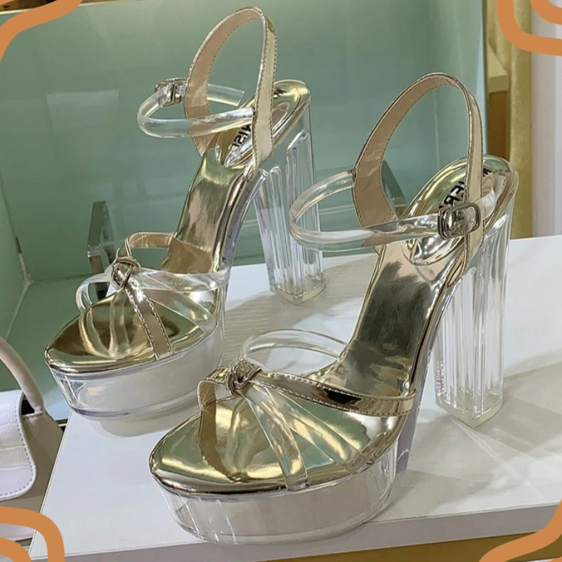 New Women's Shoes Fashion Transparent High Heel Sandals for Woman Elegant Evening Party Shoes Designer Shoes Sandalias De Mujer