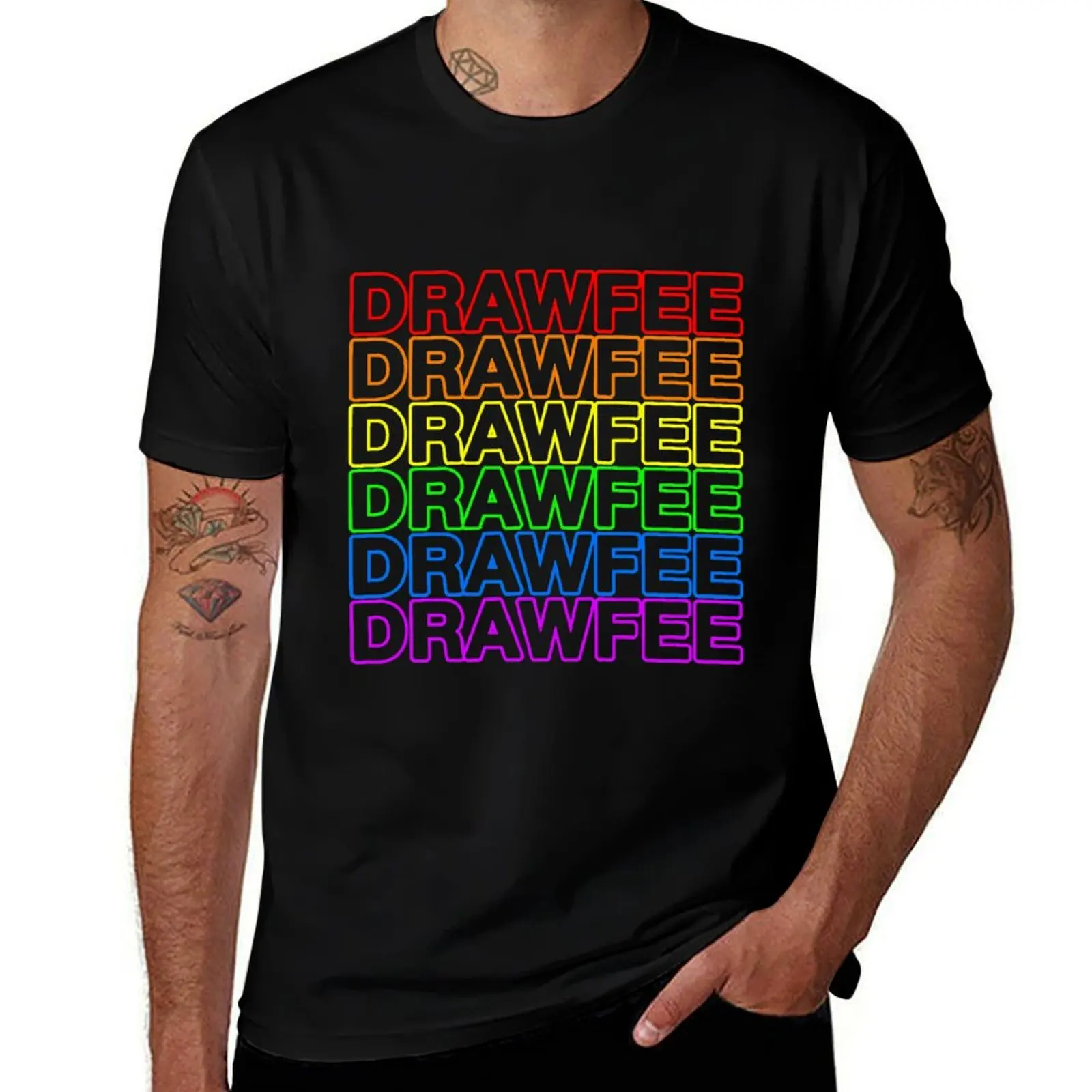 Drawfee Supports Pride T-Shirt man t shirt cotton T-Shirt