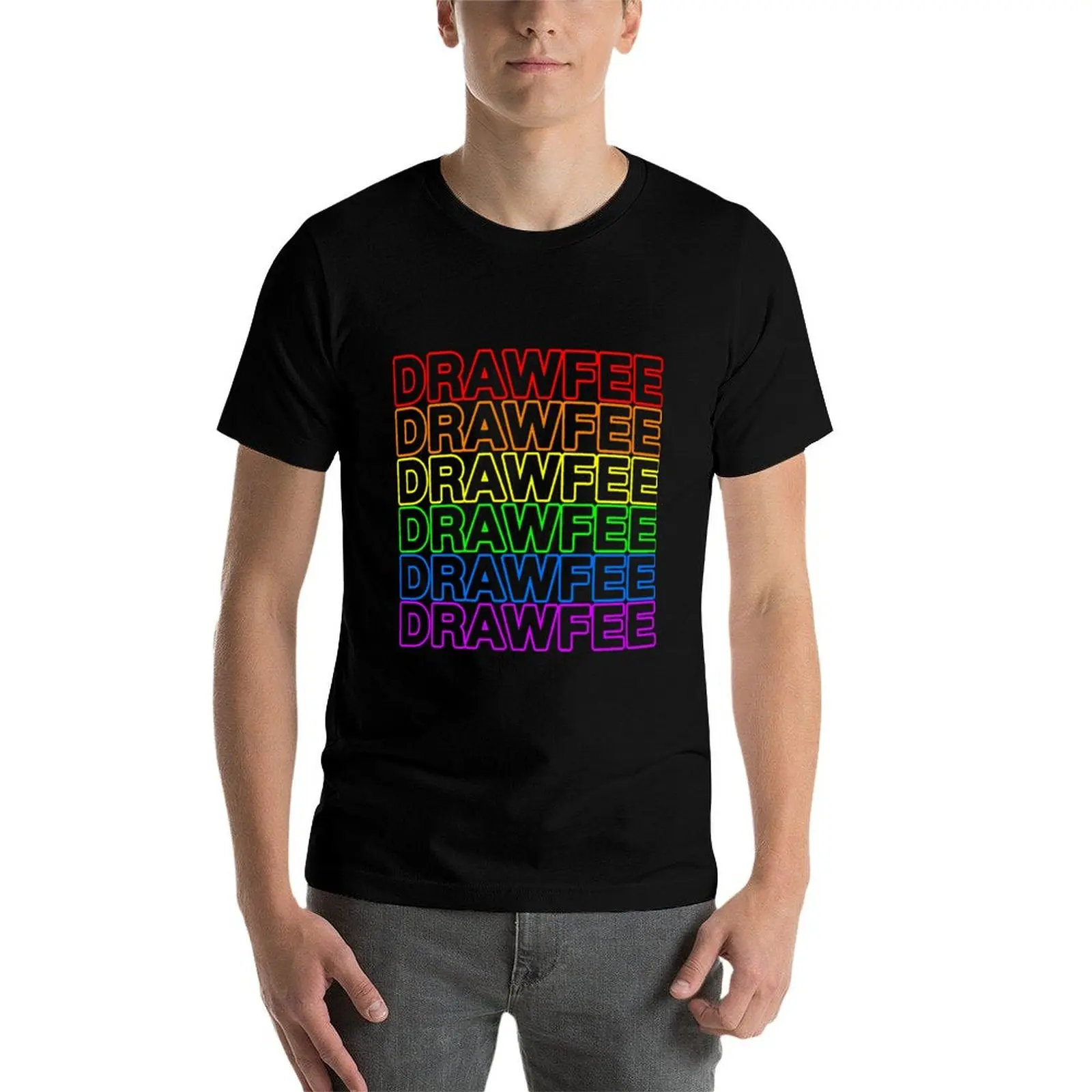 Drawfee Supports Pride T-Shirt man t shirt cotton T-Shirt