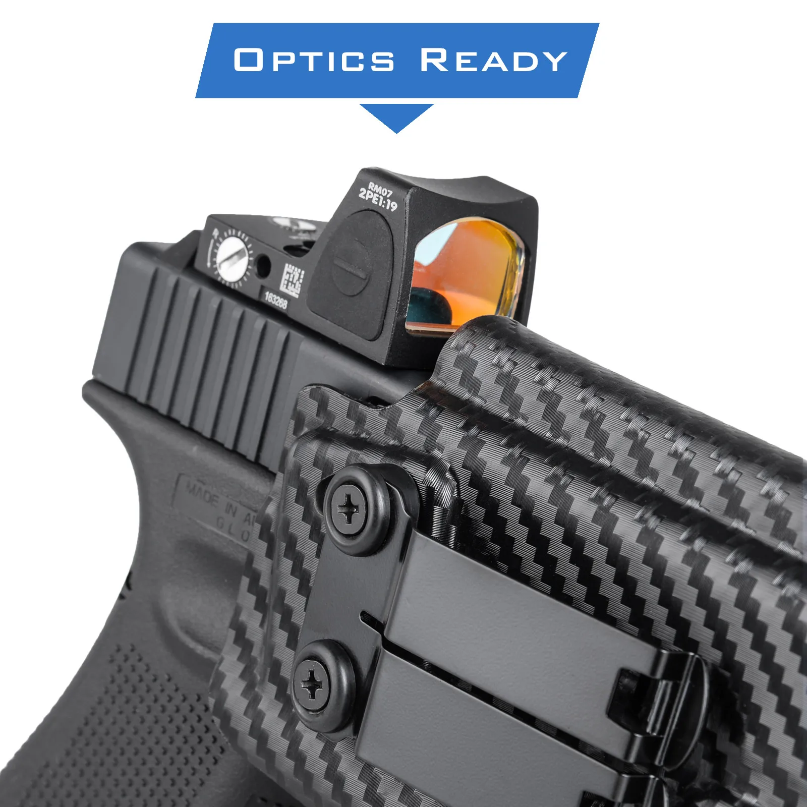 IWB Kydex Holster for Glock 17 19 19X 22 23 25 32 44 45 with Streamlight TLR-1 TLR-1HL TLR-1s Flashlight Inside Concealed Carry