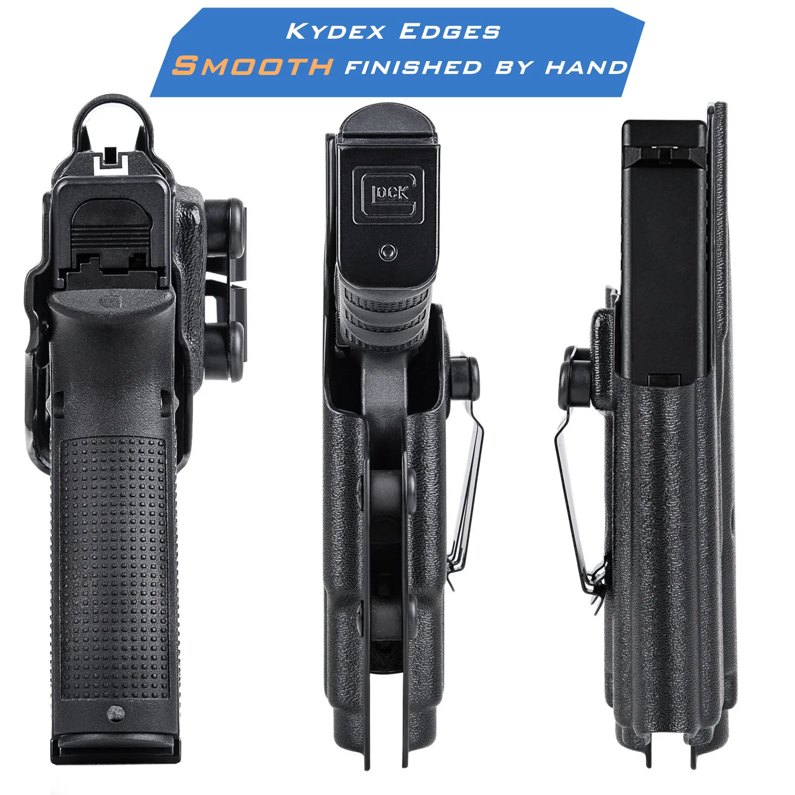 IWB Kydex Holster for Glock 17 19 19X 22 23 25 32 44 45 with Streamlight TLR-1 TLR-1HL TLR-1s Flashlight Inside Concealed Carry
