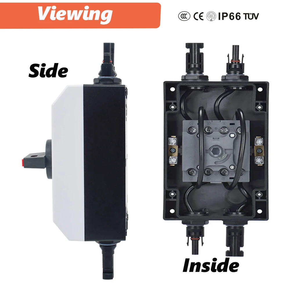 Solar Photovoltaic  Isolator DC Switch PV Disconnect  ON OFF 1000V 1200V 32 G40 Rotating Handle IP66 Waterproof