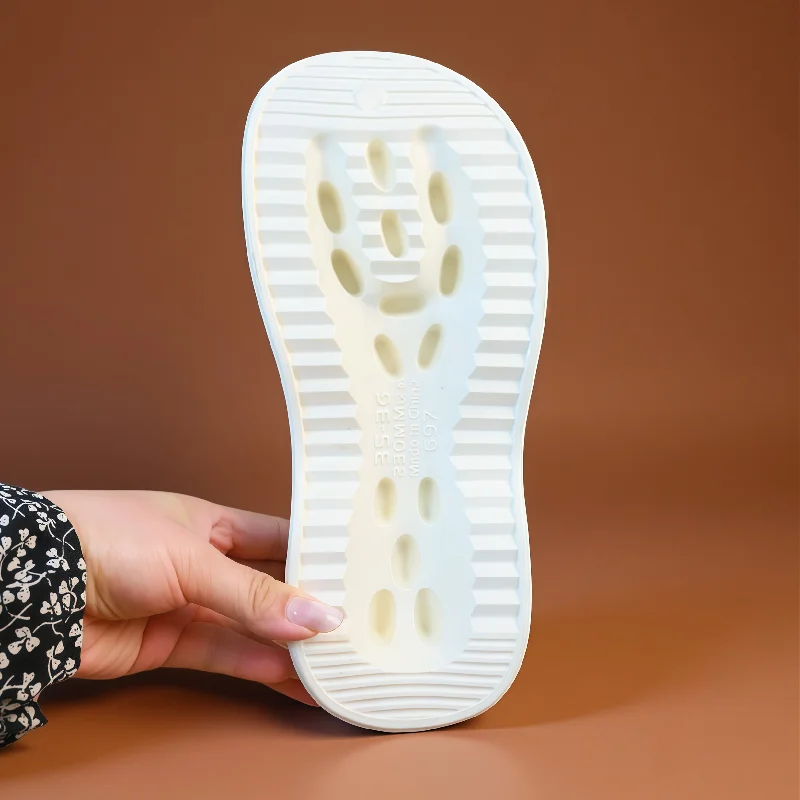 Chunky Thick Sole 7cm Platform Slippers Women Hollow Perforated Breathable Mules Shoes Concise Woman Height Boost Summer Slides