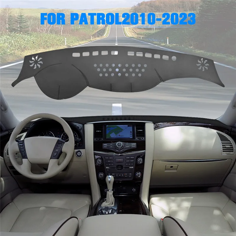 For Nissan Patrol Y62 Armada 2010-2019 2020 2021 2022 2023 Car Dashboard Cover Mat Sun Shade Pad Instrument Panel Accessories