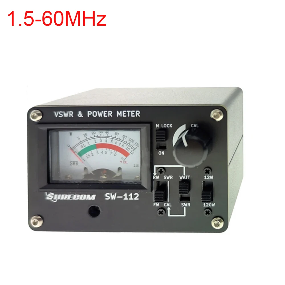 NEW SURECOM SW-112 V.S.W.R Power Meter HF 1.5MHz -60MHz LED Back Light for Walkie Talkie