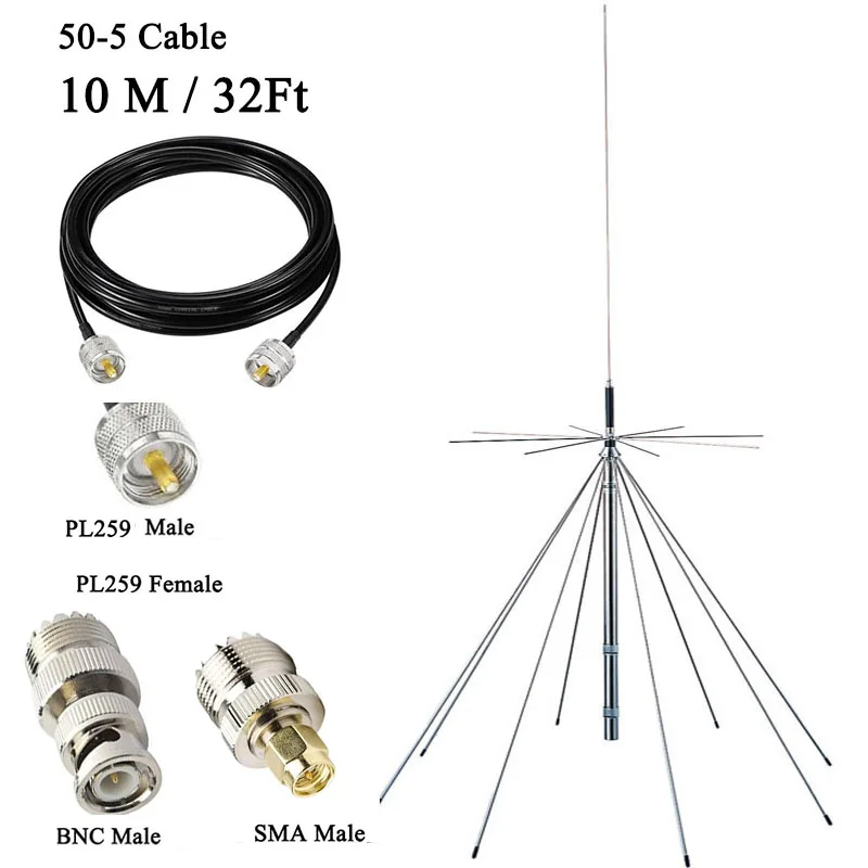 SignalPlus Original D3000 Super Discone Antenna UWB 25 to 3000MHz Receive, 50-1200MHz Transmit, Tram Scanner Ham Bands