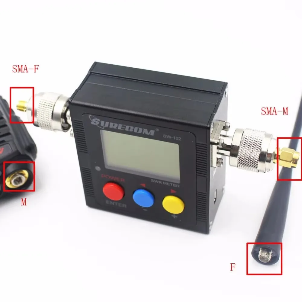 SURECOM SW-102 With Two Connector 125-525 Mhz Digital VHF/UHF Power& SWR Meter for Portable Two Way Radio