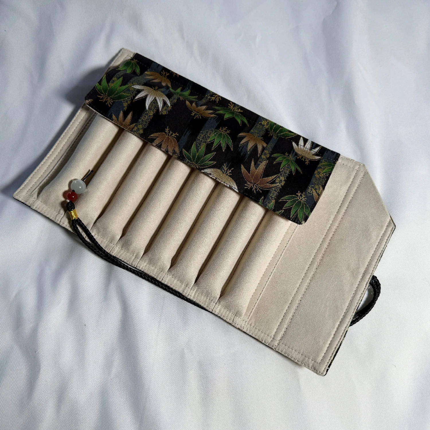3-hole 5-hole 8-hole Pen Roll; Handmade Fabric Portable Pen Storage Pen Pouch Pen Bag Pen Roll   Bamboo