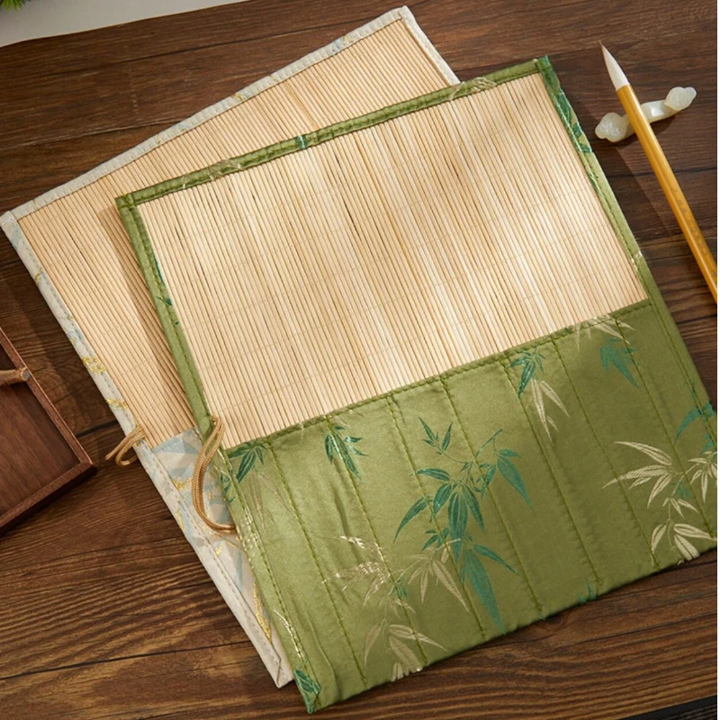 Antique Chinese Style Calligraphy Brush Roll Curtain Ink Brush Storage Pouch Portable Traditional Chinese Painting Pen Wrap Bag