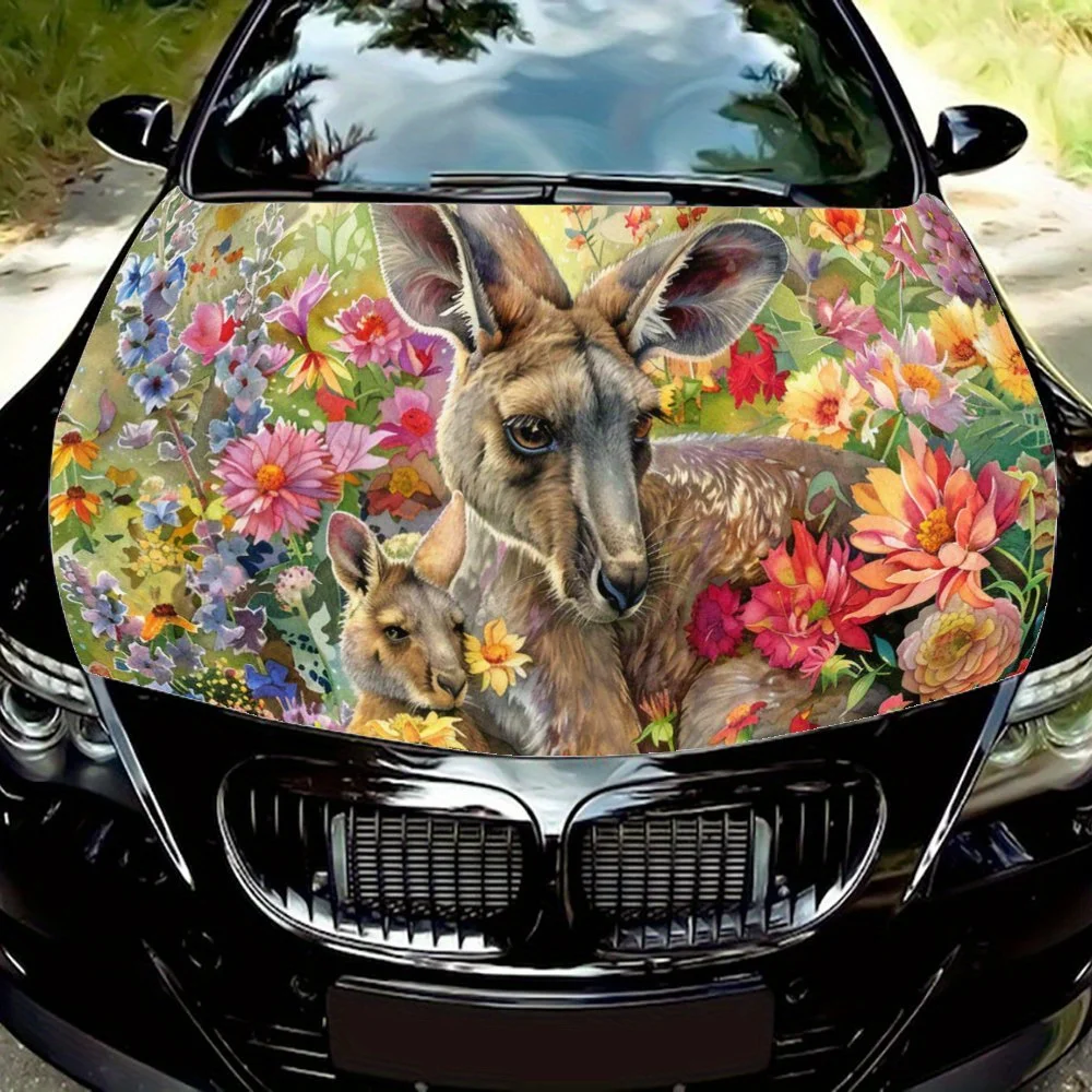 Kangaroo; Garden; Cool; Artistic; Festive; Colorful; Gift;Car Hood Decal Sticker, Motorcycle and Truck Decal, Self-adhesive Dura
