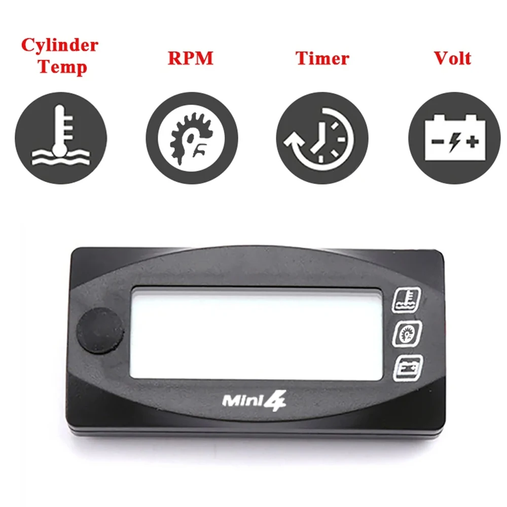 Motorcycles Water Temperature Voltmeter Time Display RPM Tachometer Mini KOSO 4 in 1 LED Digital Modified Instrument Accessories