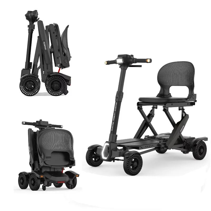Compact Electric Scooter with 250W Motor Ideal for Urban Short Trips Fully Automatic Folding 4 Wheel for Adults
