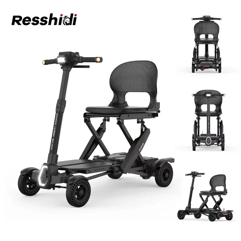 Compact Electric Scooter with 250W Motor Ideal for Urban Short Trips Fully Automatic Folding 4 Wheel for Adults