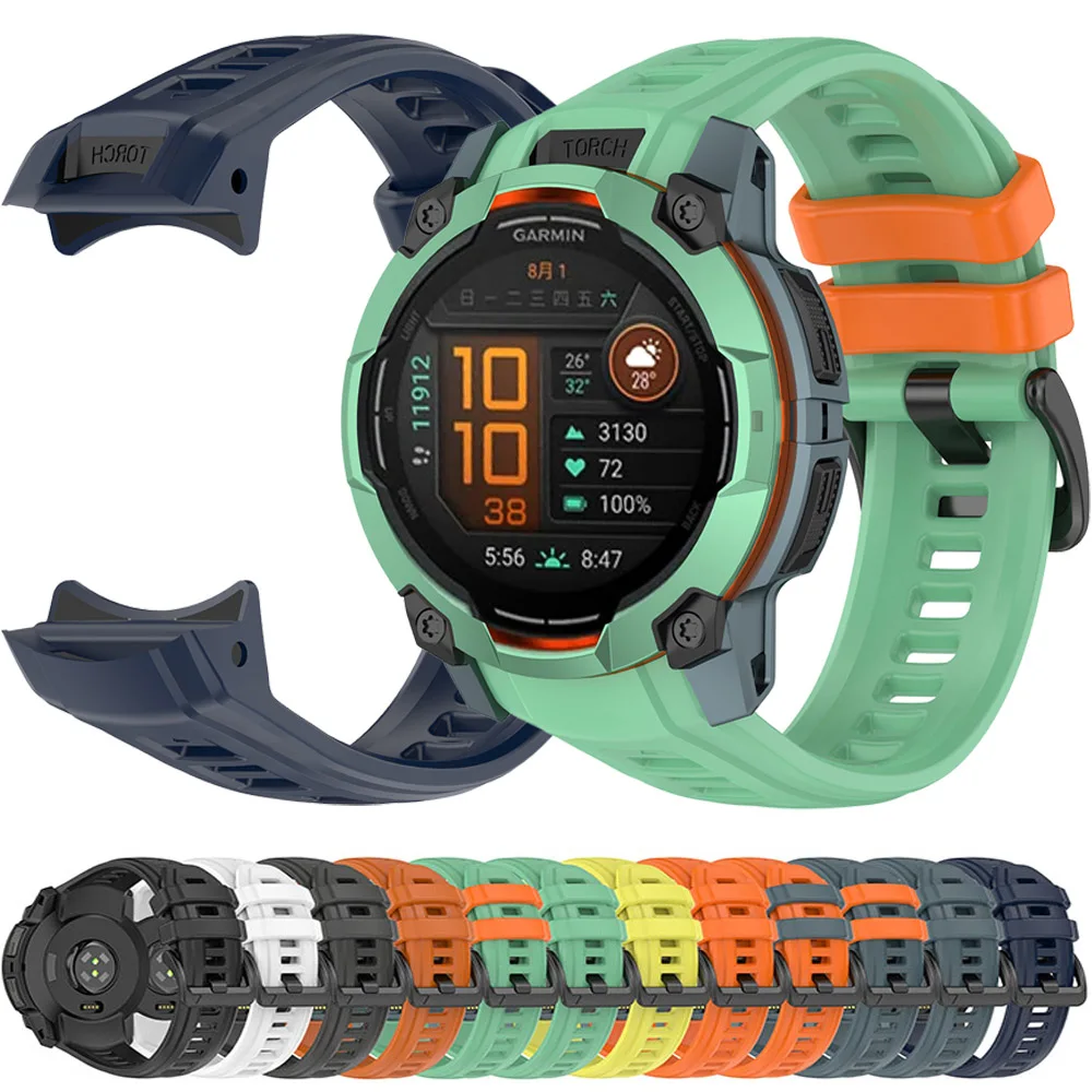 Sports Silicone Band for Garmin Instinct 3 Amoled/Solar 45mm 50mm Replaceable wristband for Garmin Solar Original Bracelet Strap